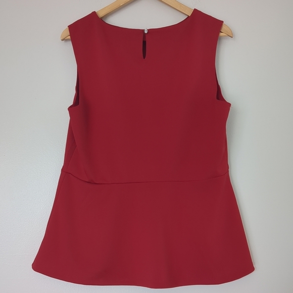 Suzy Shier Tank Top Women's XL Peplum Red Office Siren Wedding Summer Like New - Picture 3 of 8